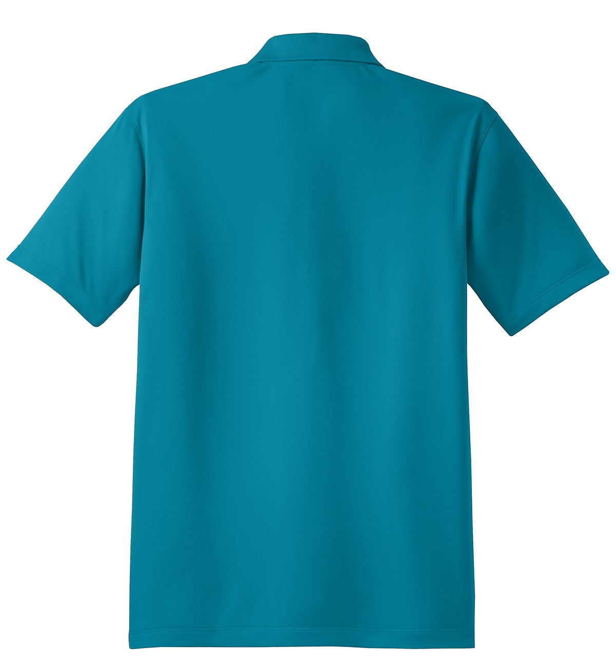 Rear View of Tropic Blue Sport-Tek Micropique Sport-Wick Polo. ST650 plain