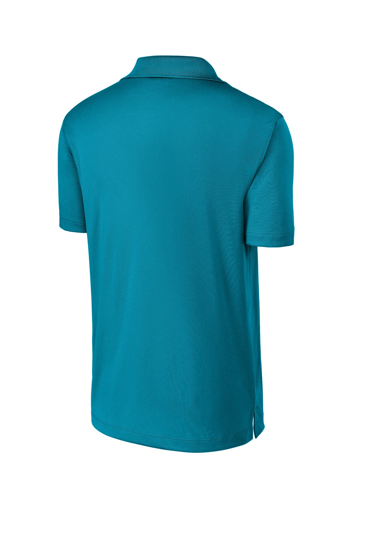 Rear View of Tropic Blue Sport-Tek Micropique Sport-Wick Polo. ST650 plain