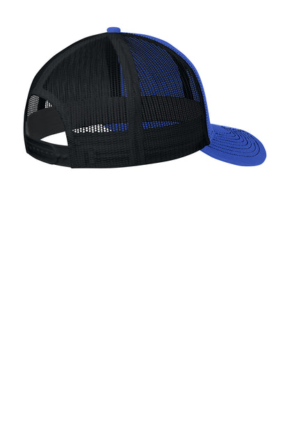 Rear View of TRoyal/Bk Port Authority Snapback Trucker Cap. C402 plain