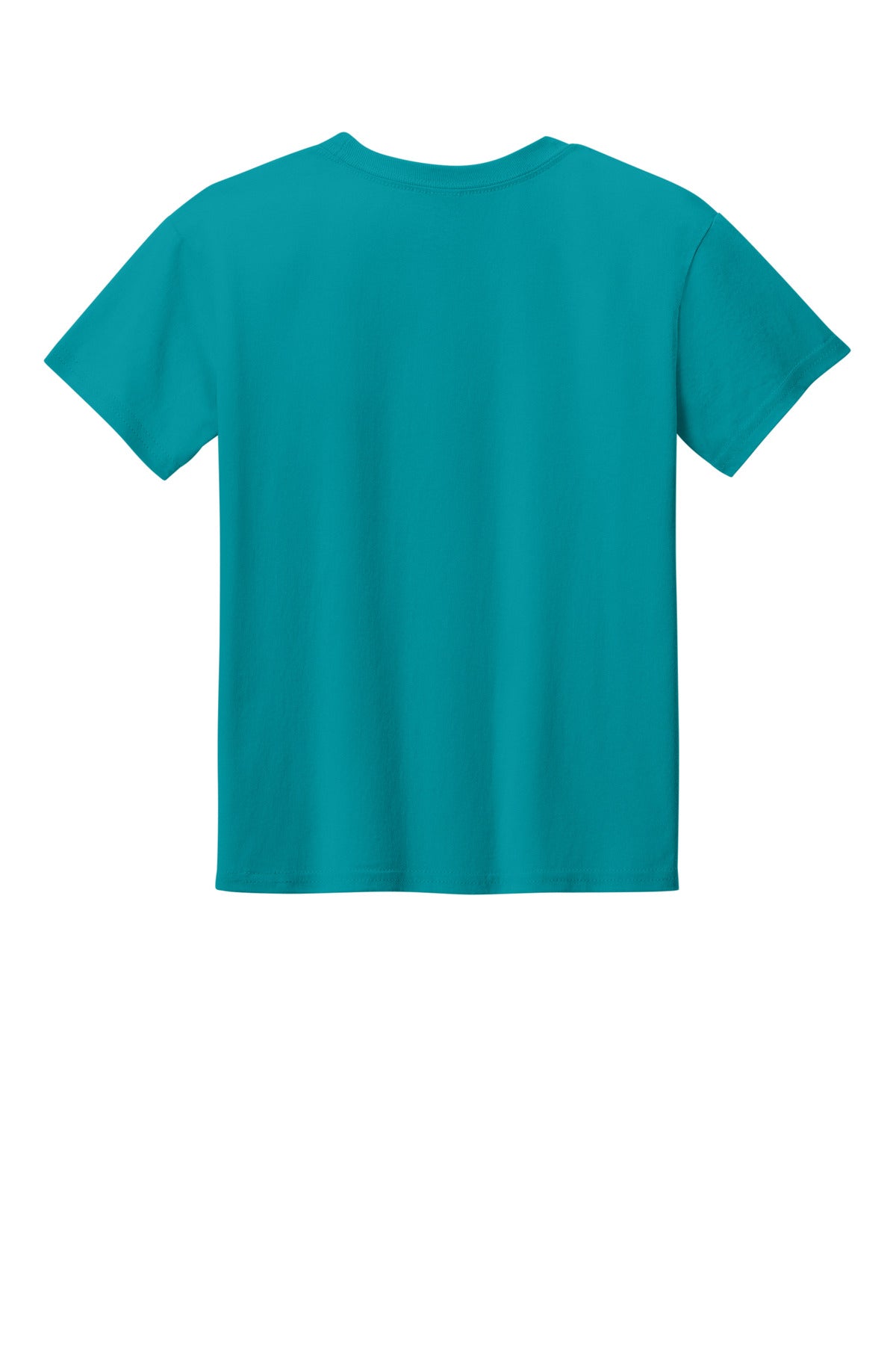 Rear View of TrplBlue Gildan Youth Light Cotton Tee 3000B plain