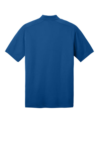 Rear View of True Blue Port Authority Diamond Jacquard Polo. K569 plain