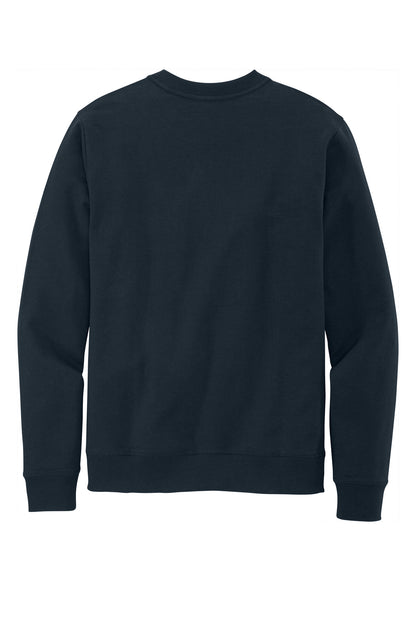 Rear View of True Navy District Re-Fleece Crew DT8104 plain