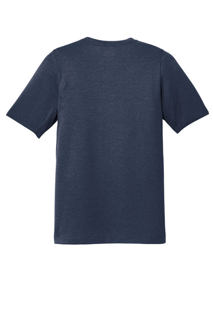 Rear View of True Navy New Era Series Performance Crew Tee. NEA200 plain