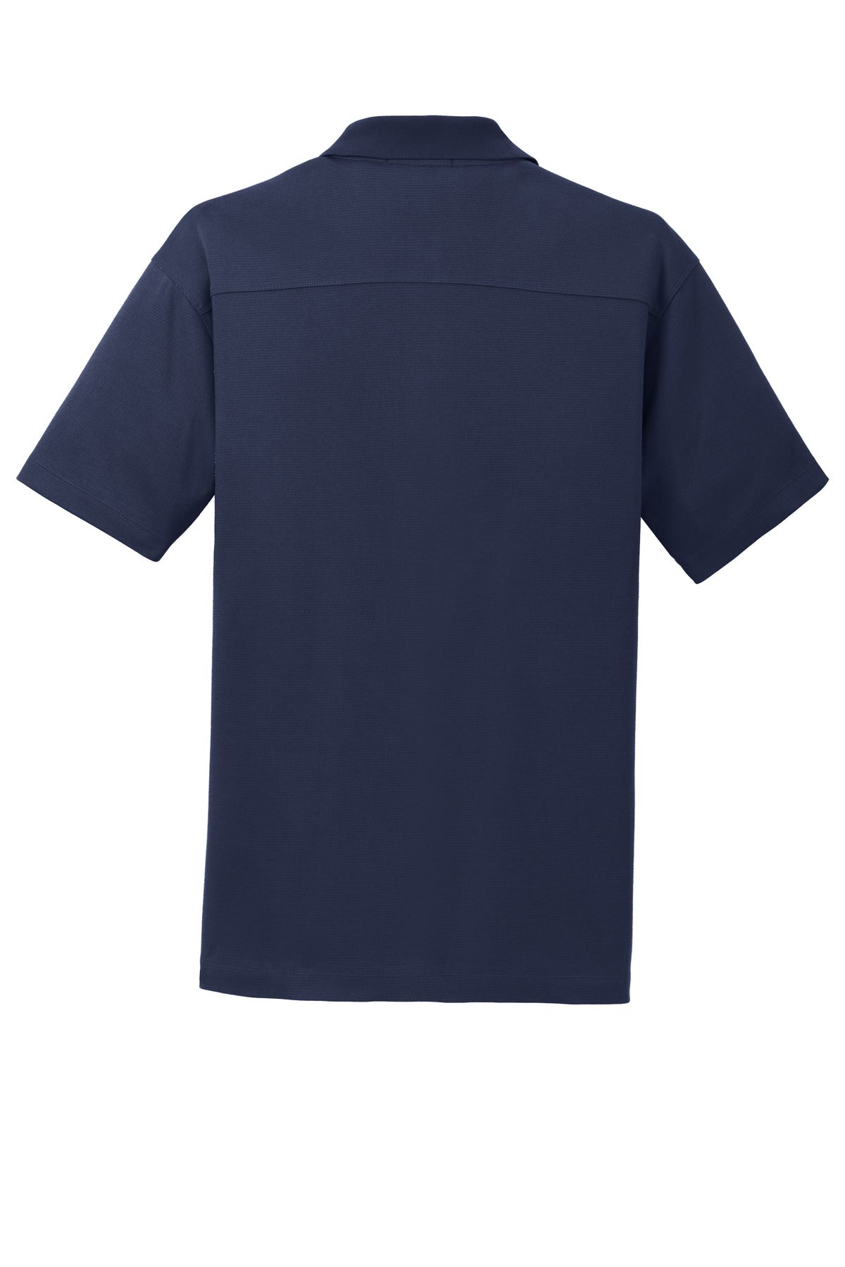 Rear View of True Navy Port Authority Rapid Dry Mesh Polo. K573 plain