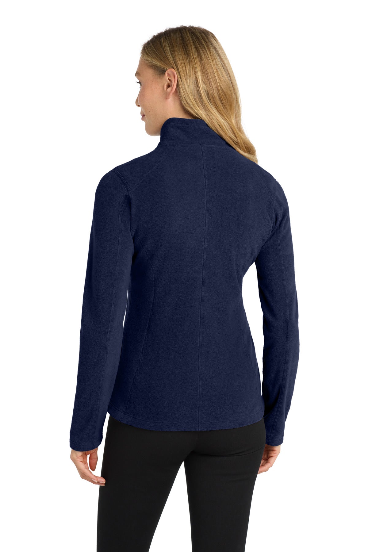 Rear View of True Navy Port Authority Women's Microfleece Jacket. L223 plain