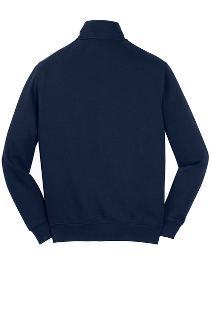 Rear View of True Navy Sport-Tek Full-Zip Sweatshirt. ST259 plain