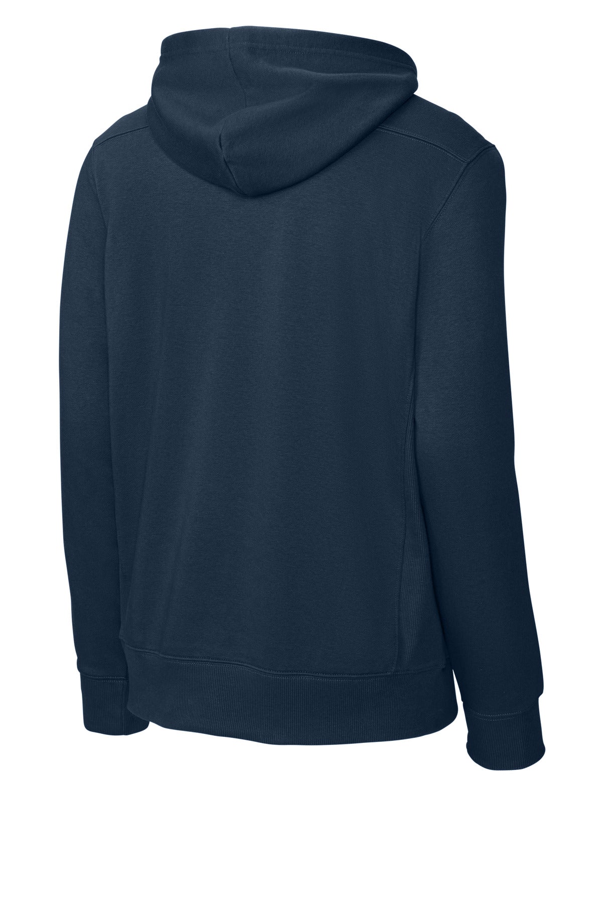 Rear View of True Navy Sport-Tek Lace Up Pullover Hooded Sweatshirt. ST271 plain