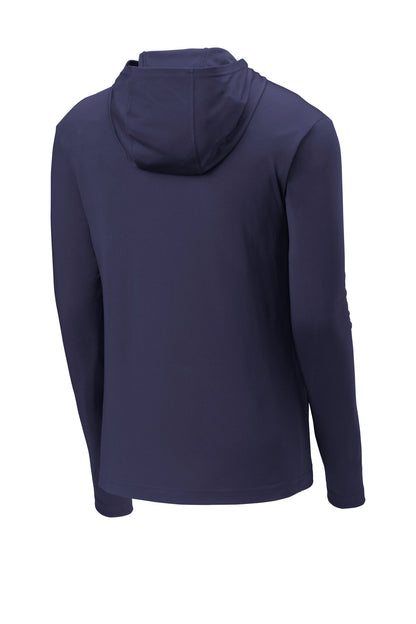 Rear View of True Navy Sport-Tek PosiCharge Competitor Hooded Pullover. ST358 plain