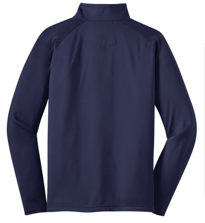Rear View of True Navy Sport-Tek Tall Sport-Wick Stretch 1/4-Zip Pullover. TST850 plain