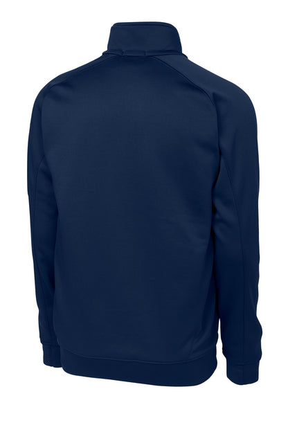 Rear View of True Navy Sport-Tek Tech Fleece 1/4-Zip Pullover. F247 plain