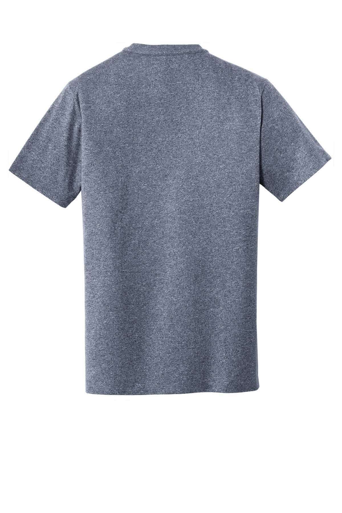 Rear View of True Navy Twst New Era Heritage Blend Crew Tee. NEA100 plain