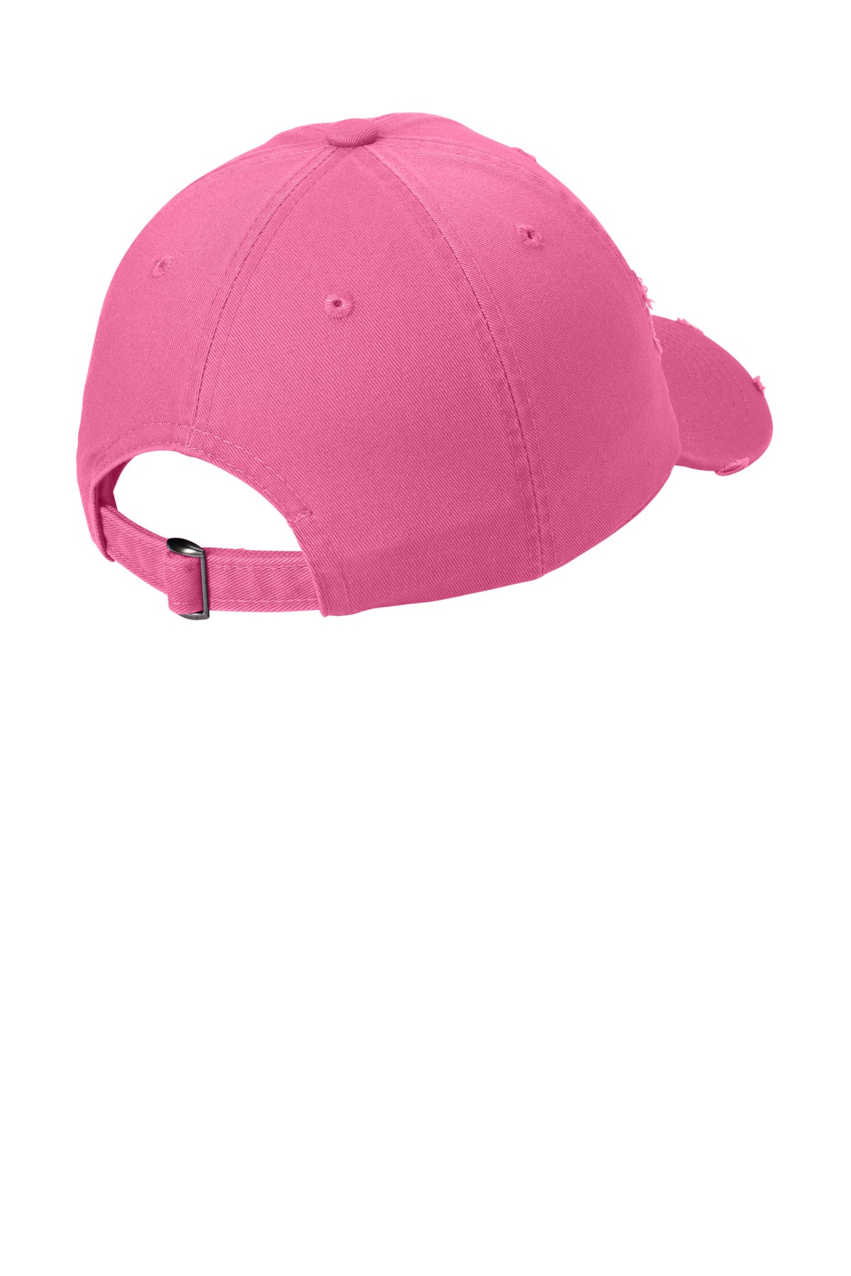 Rear View of True Pink District Distressed Cap. DT600 plain