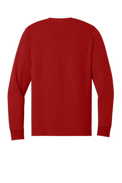 Rear View of True Red Jerzees - Dri-Power 50/50 Cotton/Poly Long Sleeve T-Shirt. 29LS plain
