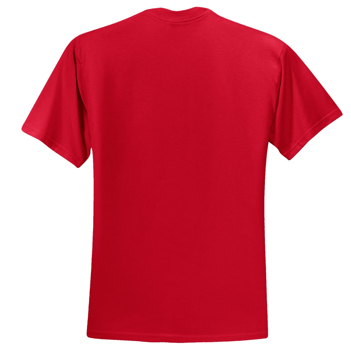 Rear View of True Red Jerzees - Dri-Power 50/50 Cotton/Poly T-Shirt. 29M plain