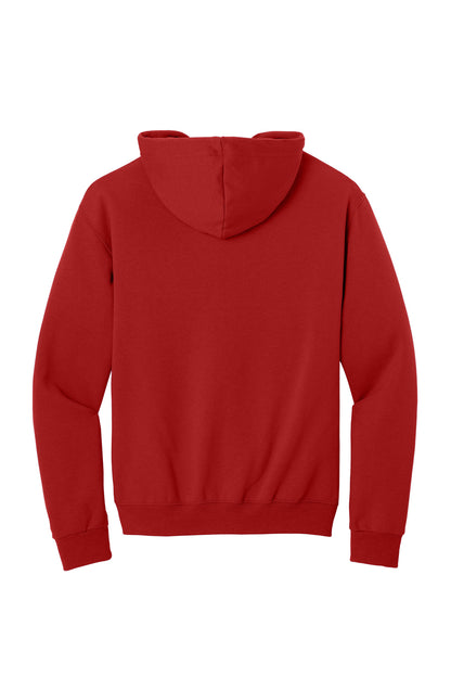 Rear View of True Red Jerzees - NuBlend Full-Zip Hooded Sweatshirt. 993M plain