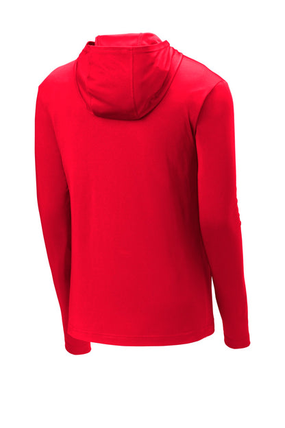 Rear View of True Red Sport-Tek PosiCharge Competitor Hooded Pullover. ST358 plain