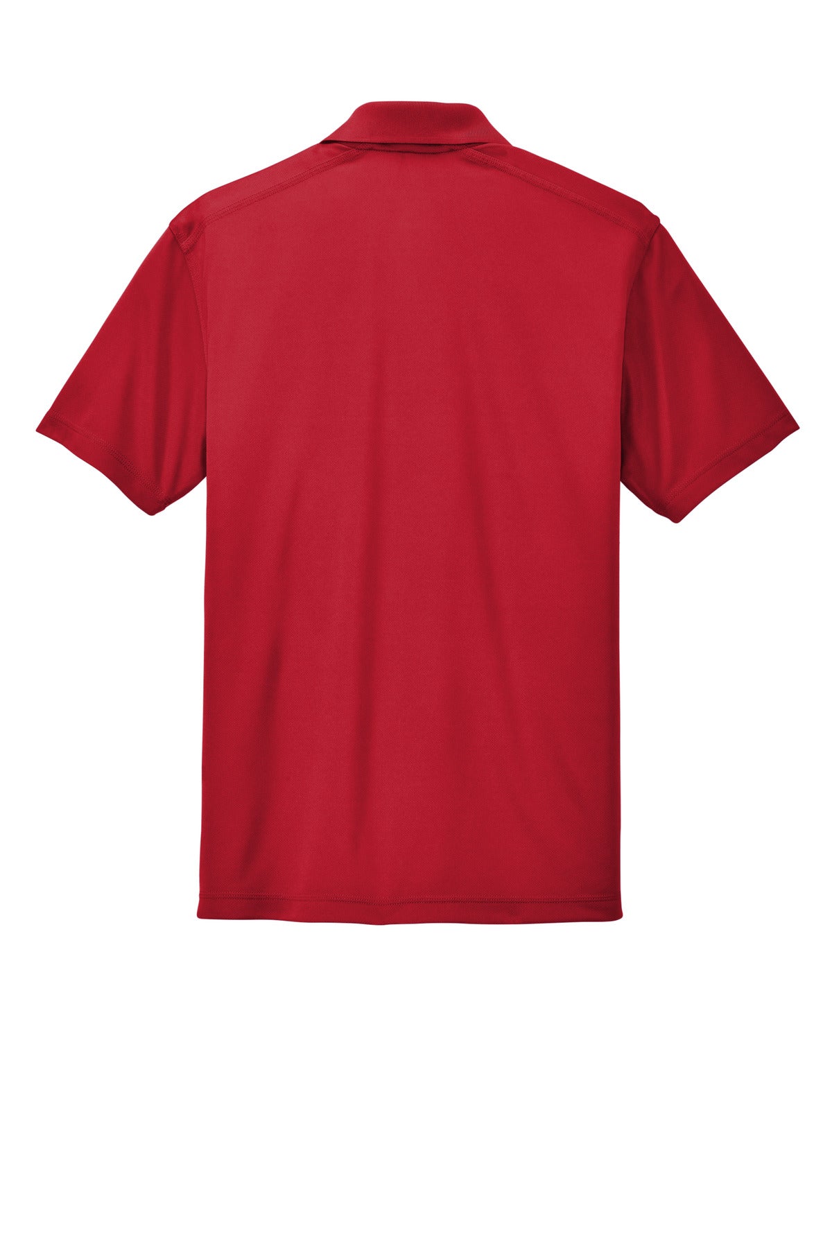 Rear View of True Red Sport-Tek PosiCharge Micro-Mesh Polo. ST680 plain