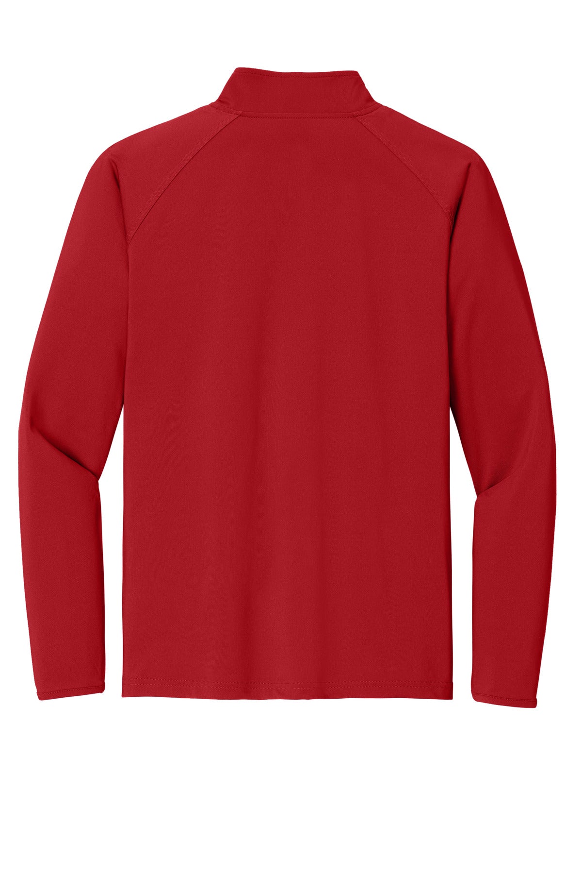 Rear View of True Red Sport-Tek Sport-Wick Stretch 1/4-Zip Pullover. ST850 plain