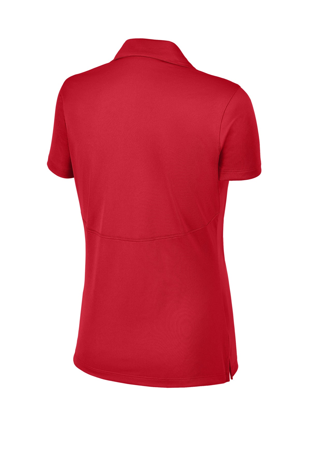 Rear View of True Red Sport-Tek Women's Micropique Sport-Wick Polo. LST650 plain