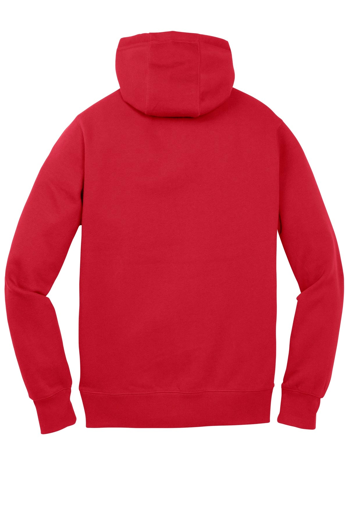 Rear View of True Red Sport-Tek Youth Pullover Hooded Sweatshirt. YST254 plain