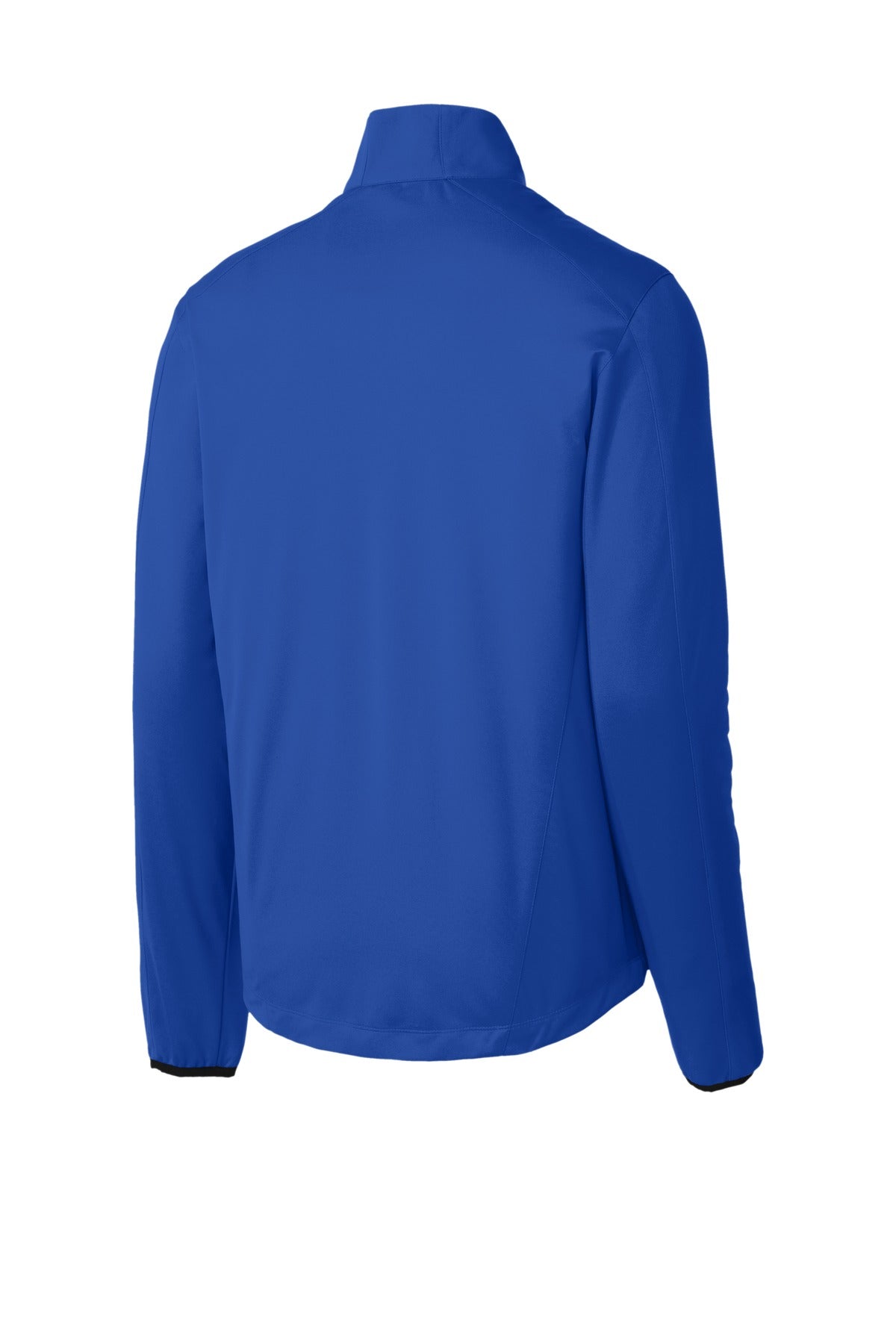 Rear View of True Royal Port Authority Active Soft Shell Jacket. J717 plain