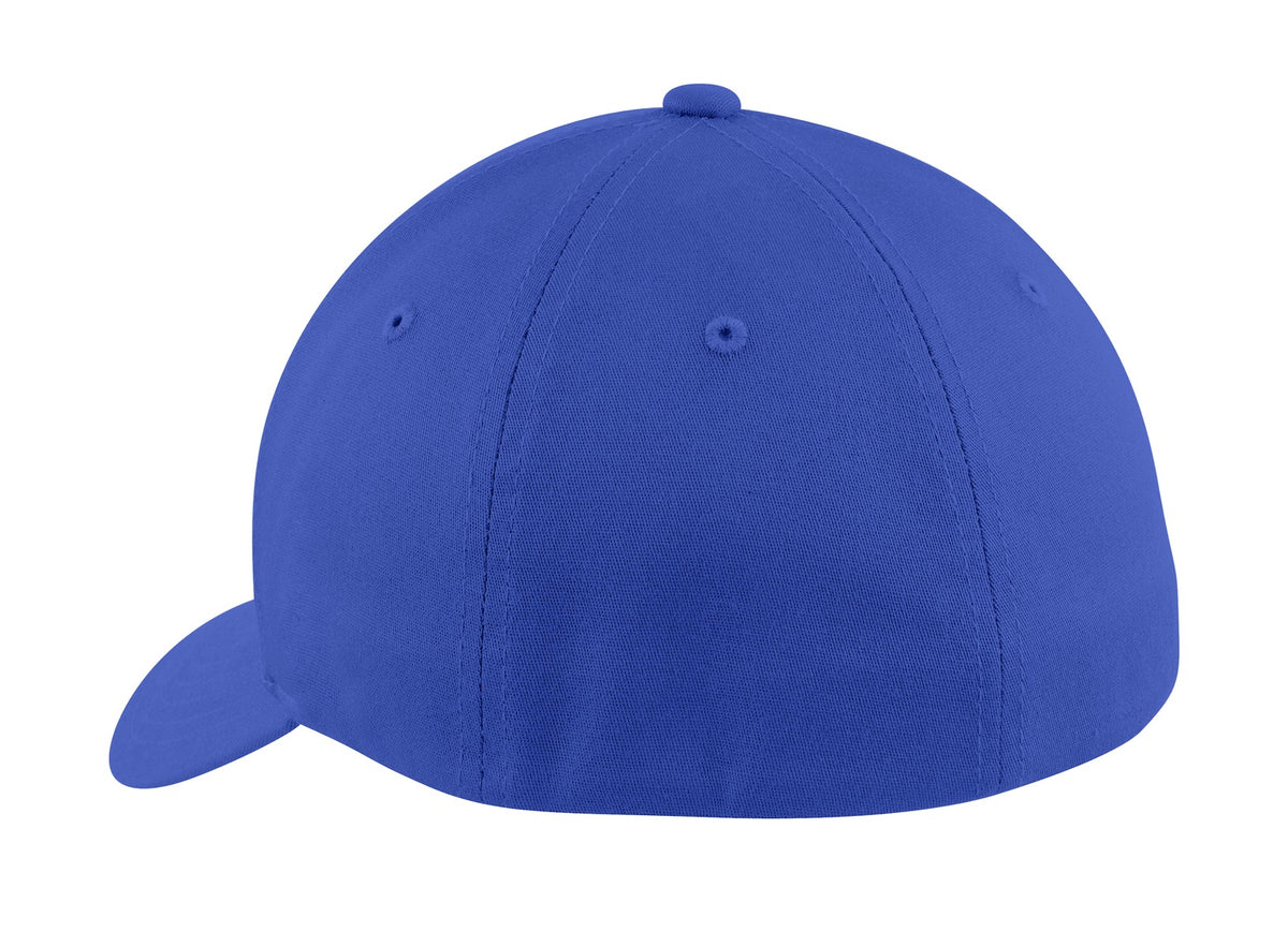Rear View of True Royal Port Authority Flexfit Cotton Twill Cap. C813 plain