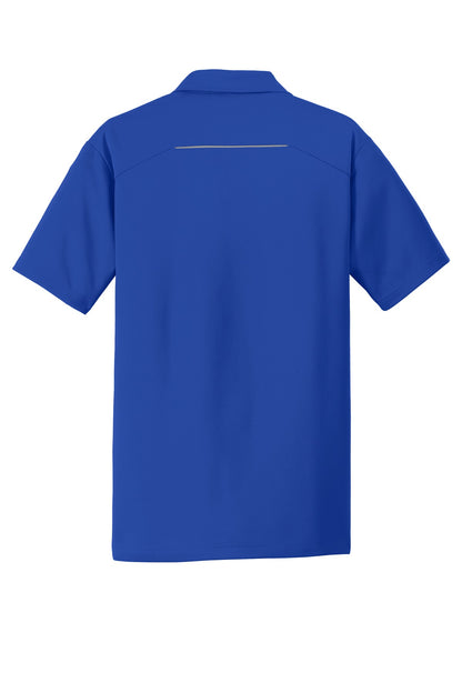Rear View of True Royal Port Authority Pinpoint Mesh Polo. K580 plain