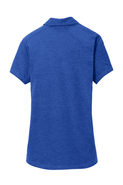 Rear View of True Royal Port Authority Women's Digi Heather Performance Polo. L574 plain