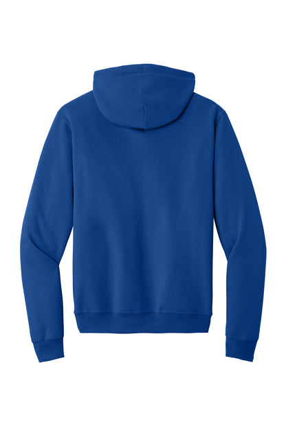 Rear View of True Royal Port & Co Core Fleece Pullover Hooded Sweatshirt. PC78H plain