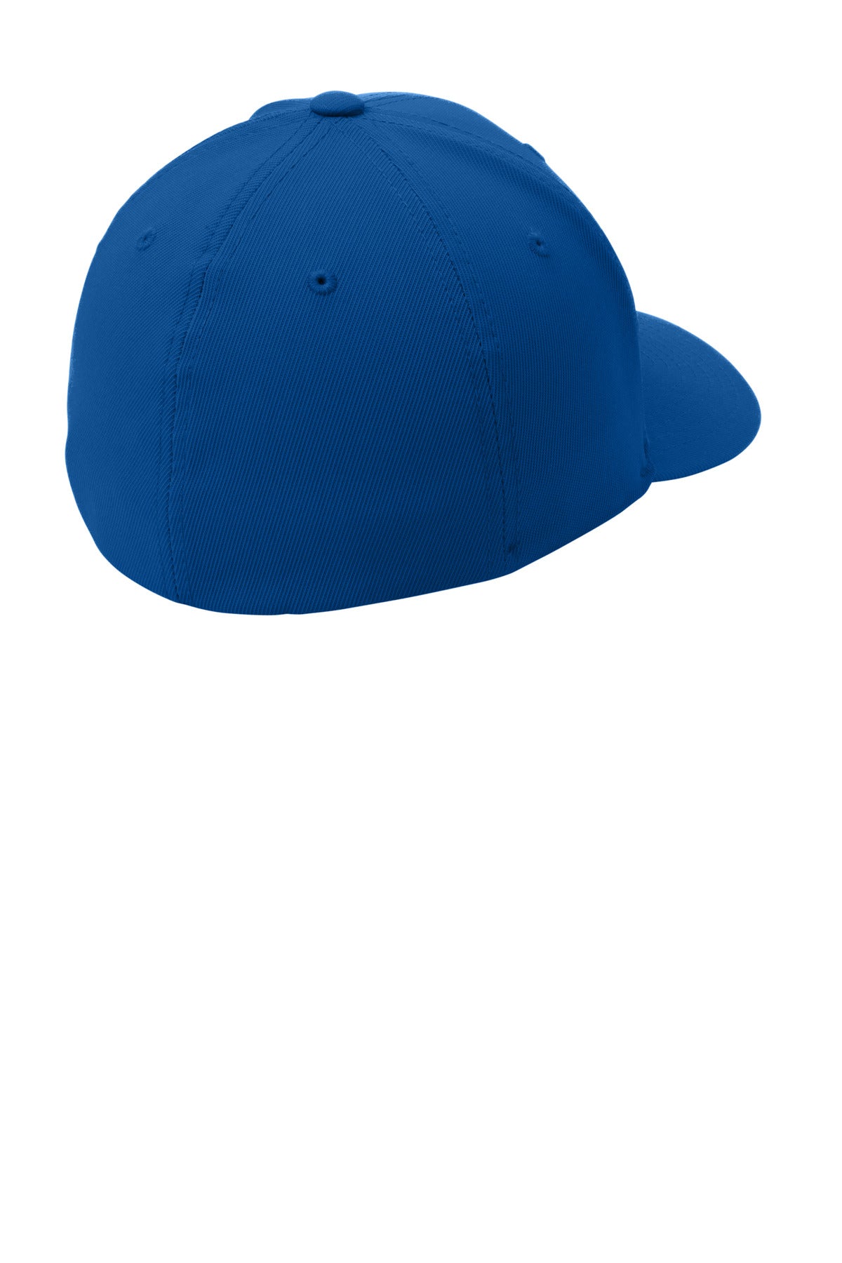 Rear View of True Royal Sport-Tek Flexfit Performance Solid Cap. STC17 plain