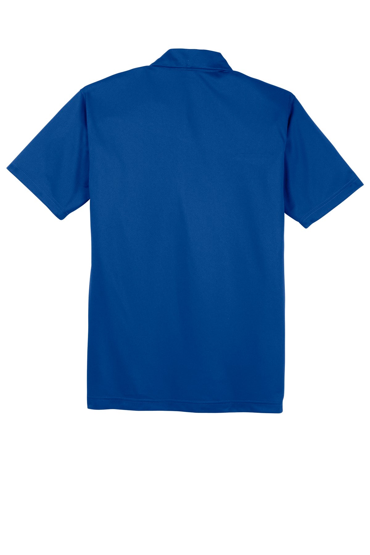 Rear View of True Royal Sport-Tek PosiCharge Active Textured Polo. ST690 plain
