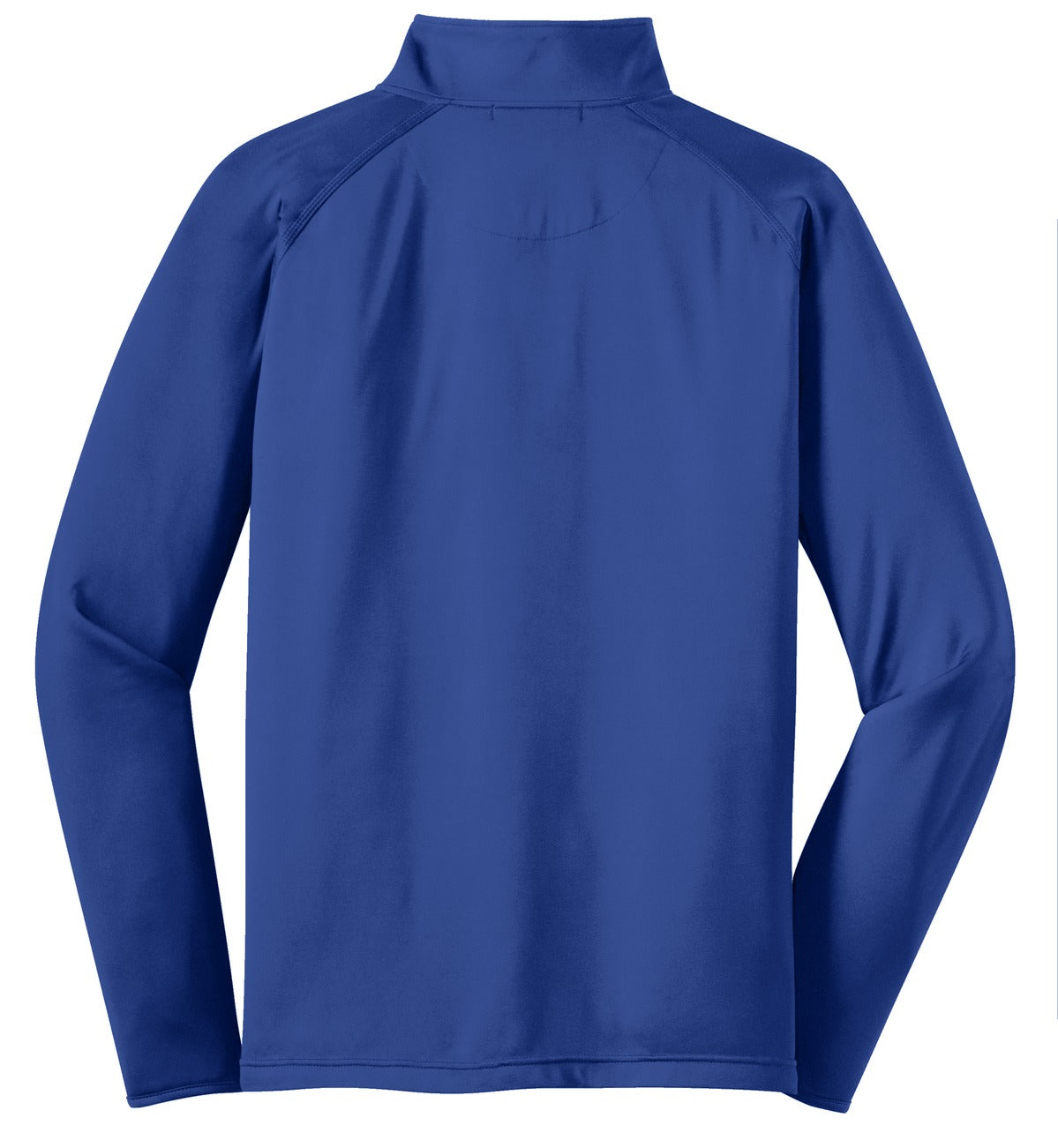 Rear View of True Royal Sport-Tek Tall Sport-Wick Stretch 1/4-Zip Pullover. TST850 plain