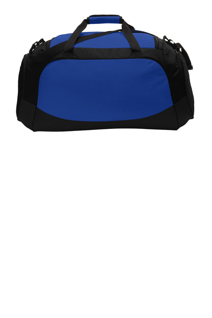 Rear View of True Royal/Blk Port Authority Large Active Duffel. BG802 plain