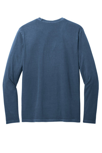 Rear View of TrueNavy District Wash Long Sleeve Tee DT2103 plain