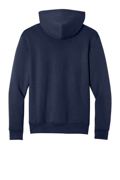 Rear View of TrueNavy Port & Co Easy Fleece Pullover Hooded Sweatshirt PC68H plain
