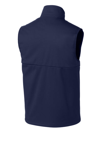 Rear View of TrueNavy Sport-Tek Soft Shell Vest ST981 plain