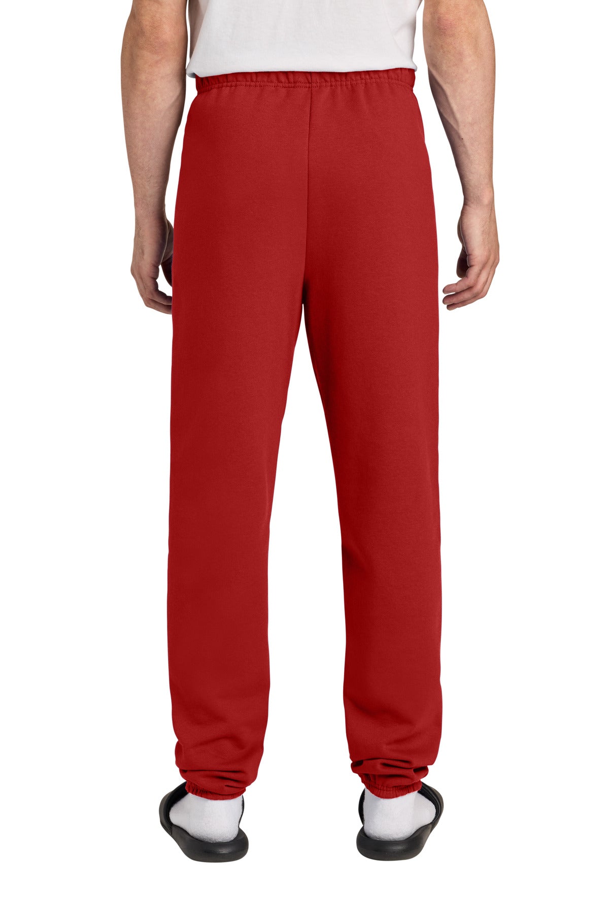 Rear View of TrueRed Jerzees - NuBlend Sweatpant. 973M plain