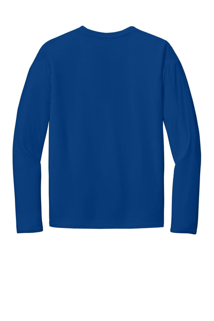 Rear View of TrueRoyal Port & Co Long Sleeve Performance Tee. PC380LS plain