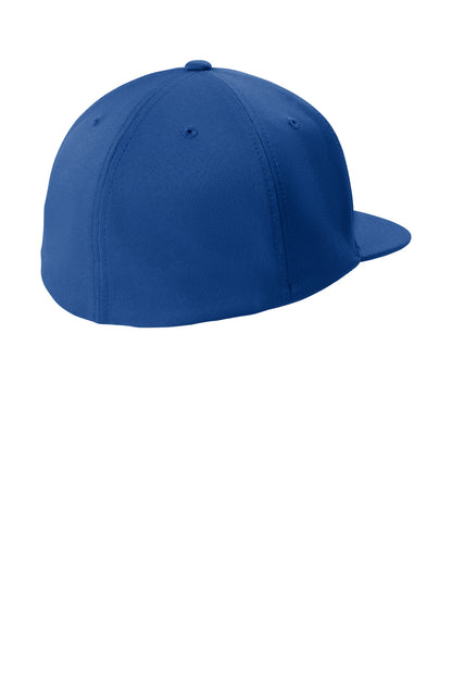 Rear View of TrueRoyal Sport-Tek Flexfit Flat Bill Cap STC56 plain