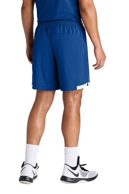 Rear View of TRy/White Sport-Tek Club 7" Short ST442 plain