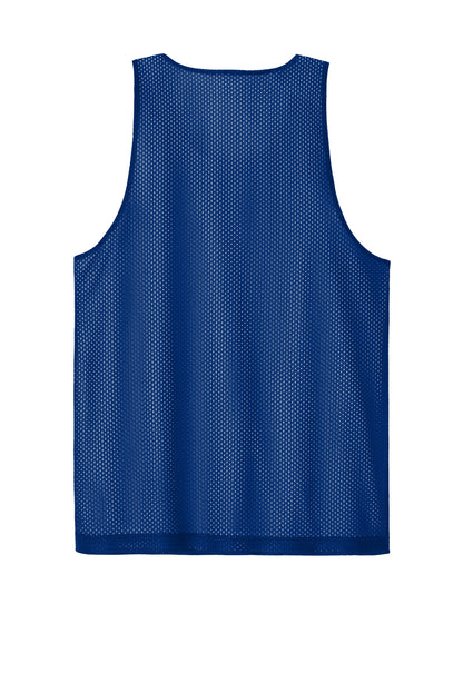 Rear View of TRy/White Sport-Tek PosiCharge Reversible Mesh Tank ST5000 plain