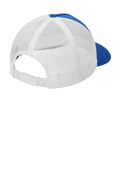 Rear View of TRy/White Sport-Tek YP Classics Retro Trucker 5-Panel Cap STC54 plain