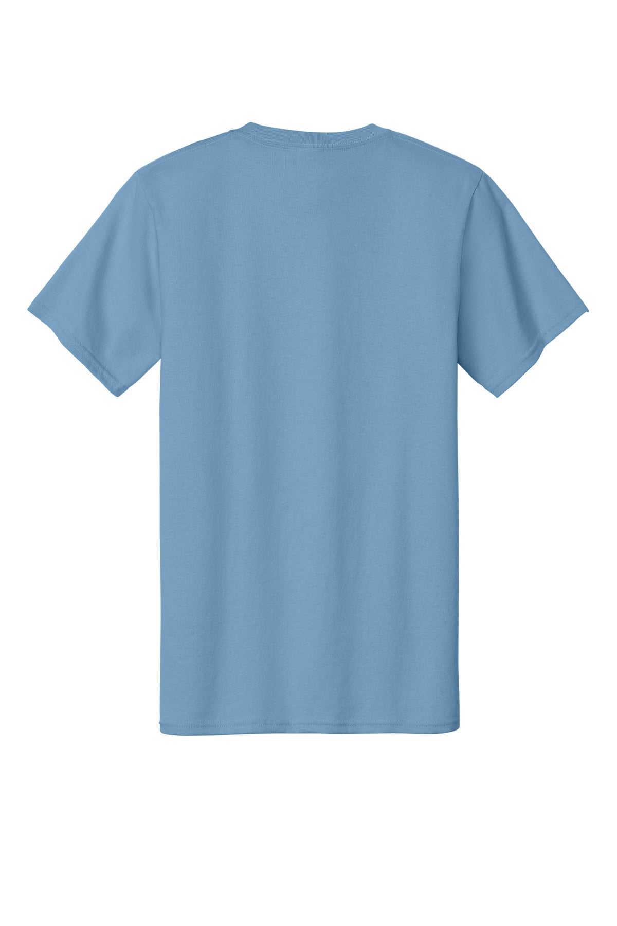Rear View of TundraBlu Port & Co Essential Tee. PC61 plain