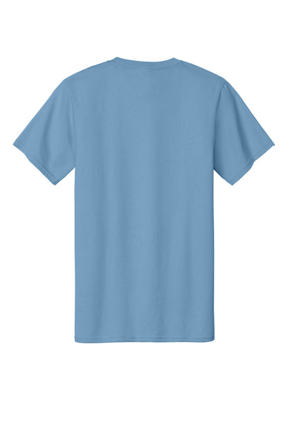 Rear View of TundraBlu Port & Co Essential Tee. PC61 plain