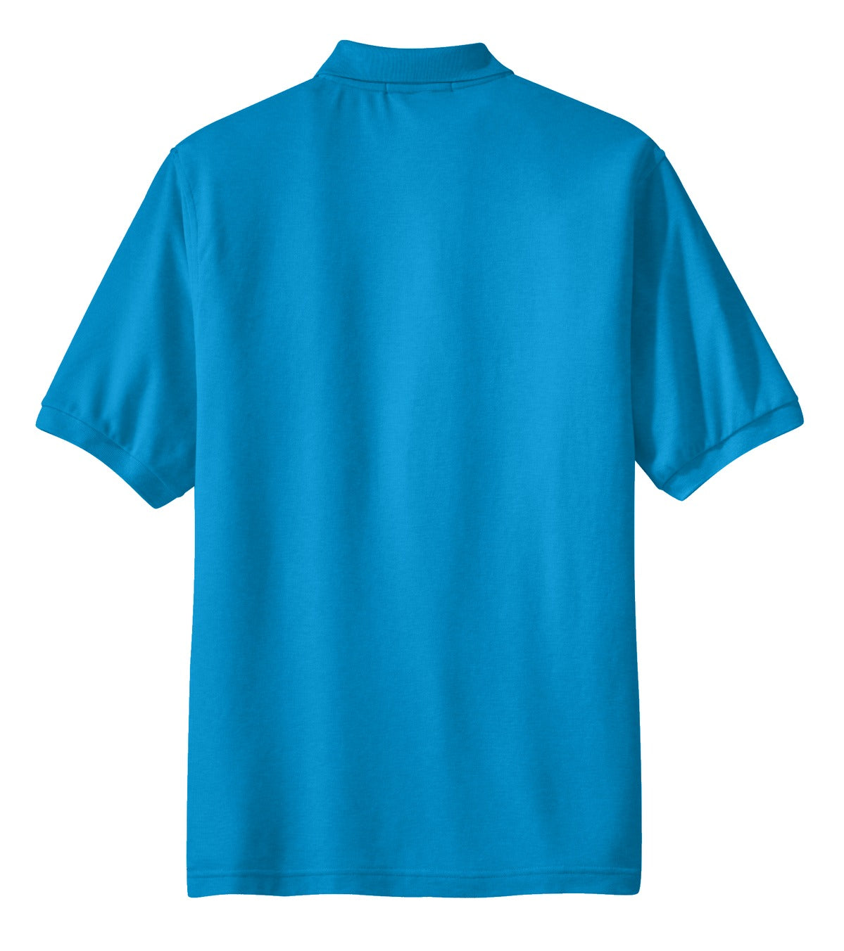 Rear View of Turquoise Port Authority Extended Size Silk Touch Polo K500ES plain
