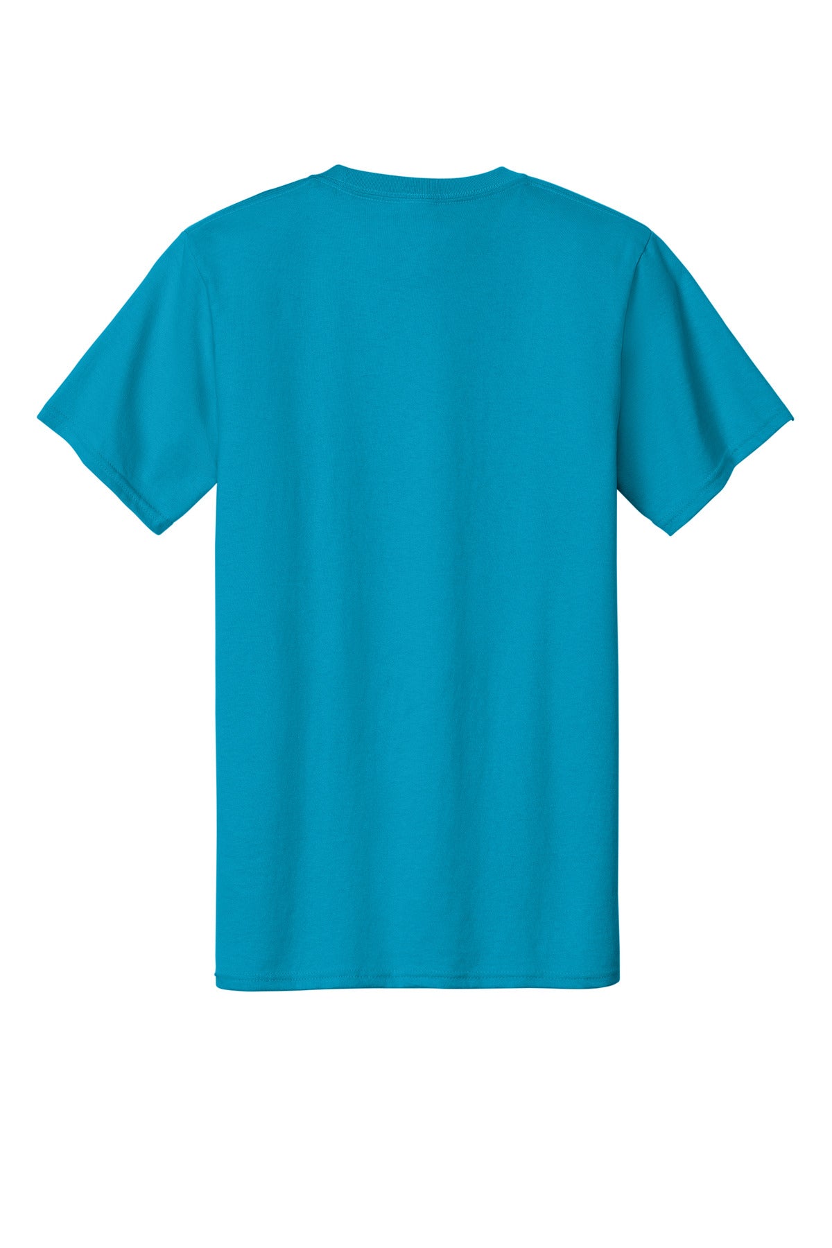 Rear View of Turquoise Port & Co Essential Tee. PC61 plain