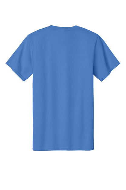 Rear View of Ultramarine Port & Co Essential Tee. PC61 plain