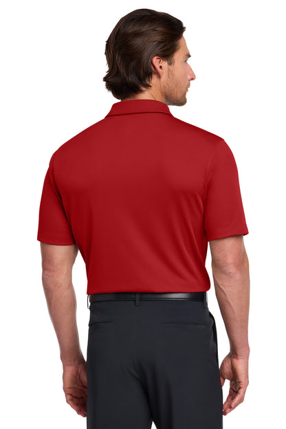 Rear View of University Red Nike Dri-FIT Vertical Mesh Polo. 637167 plain