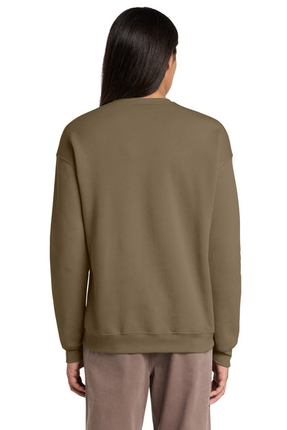 Rear View of VintageBrn BELLA+CANVAS Unisex Sponge Fleece Drop Shoulder Sweatshirt. BC3945 plain