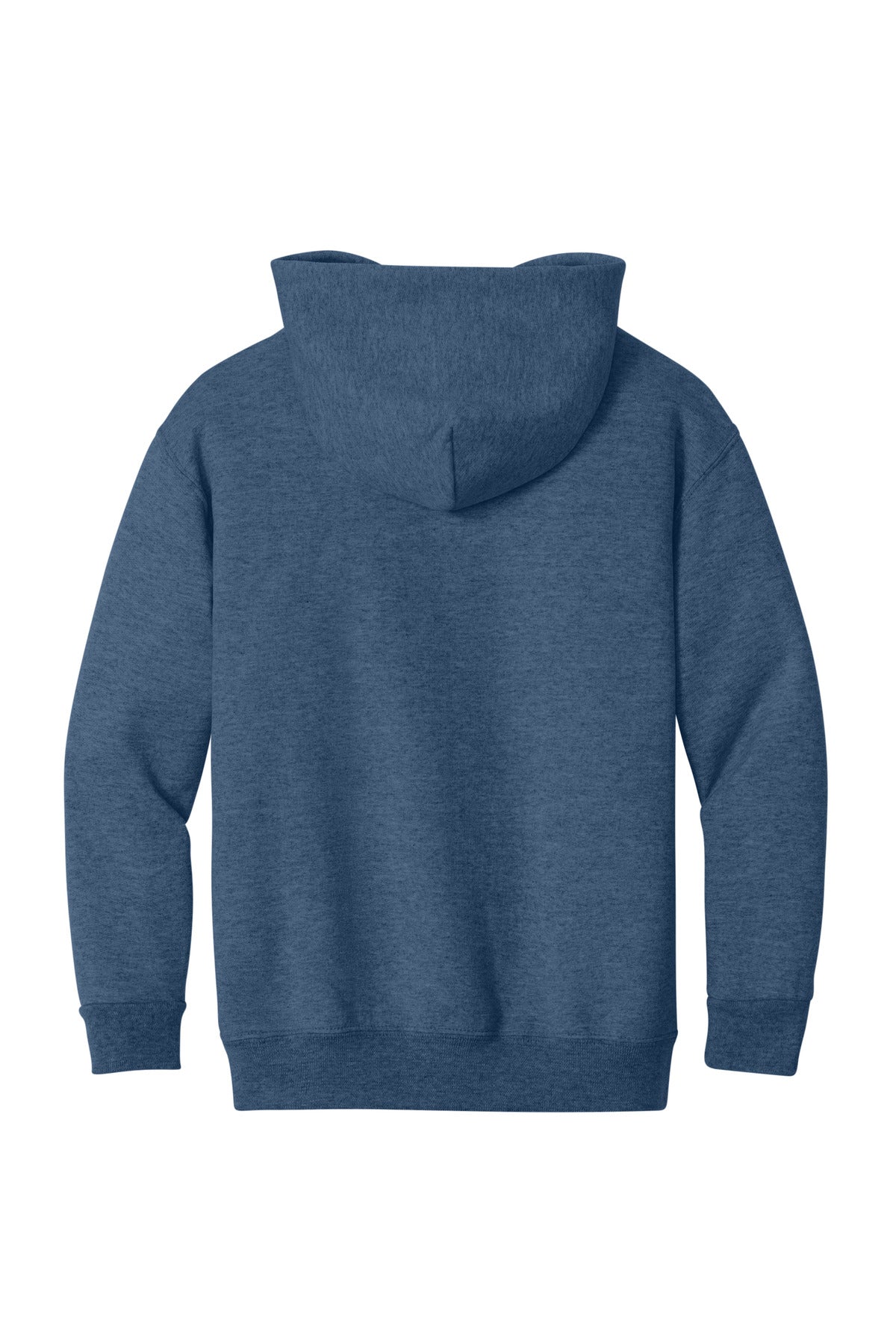 Rear View of VtgHtrBl Jerzees - Youth NuBlend Pullover Hooded Sweatshirt. 996Y plain
